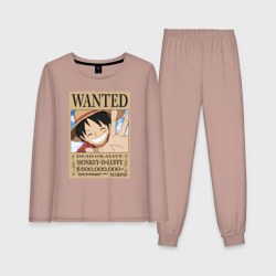 Женская пижама с лонгсливом хлопок Монки Ди Луффи