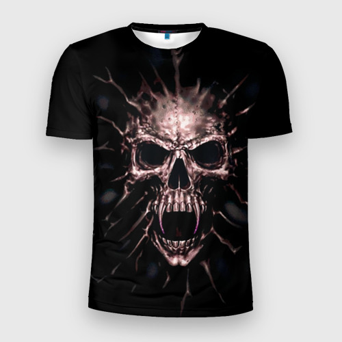 Мужская футболка 3D Slim Scary skull, цвет 3D печать