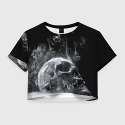 Женская футболка Crop-top 3D Skull