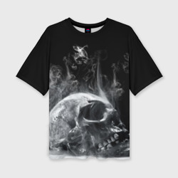 Женская футболка oversize 3D Skull