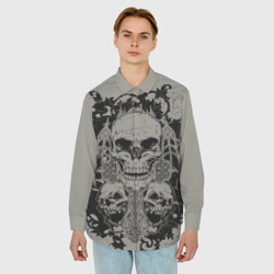 Мужская рубашка oversize 3D Skulls - фото 2