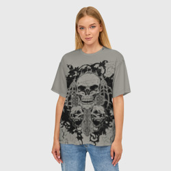 Женская футболка oversize 3D Skulls - фото 2