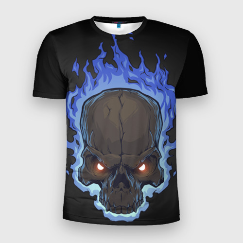 Мужская футболка 3D Slim Fire skull