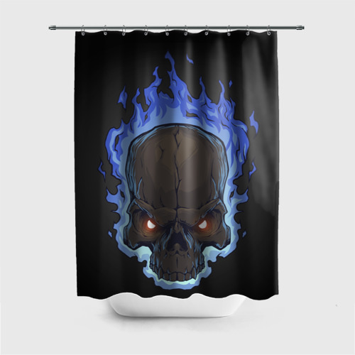 Штора 3D для ванной Fire skull