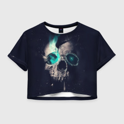 Женская футболка Crop-top 3D Skull eyes