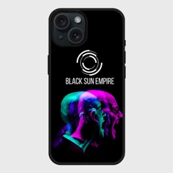 Чехол силиконовый для Apple iPhone 15 матовый Black Sun Empire