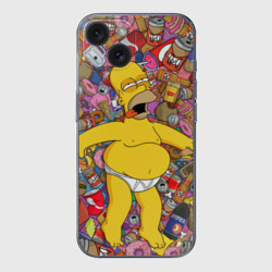 Чехол для iPhone 15 силиконовый с защитой камеры Гомер