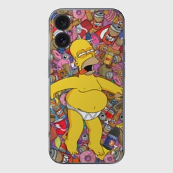 Чехол для iPhone 16 силиконовый с защитой камеры Гомер