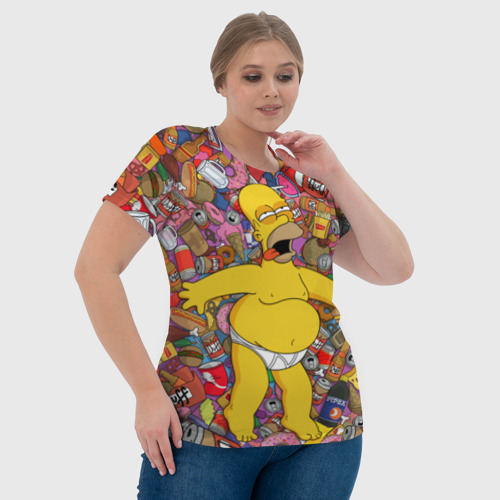 Женская футболка 3D Гомер, цвет 3D печать - фото 6