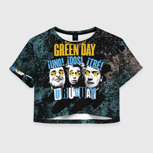 Женская футболка Crop-top 3D Green Day, цвет 3D печать