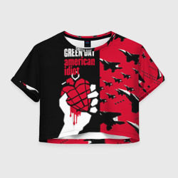 Женская футболка Crop-top 3D Green Day