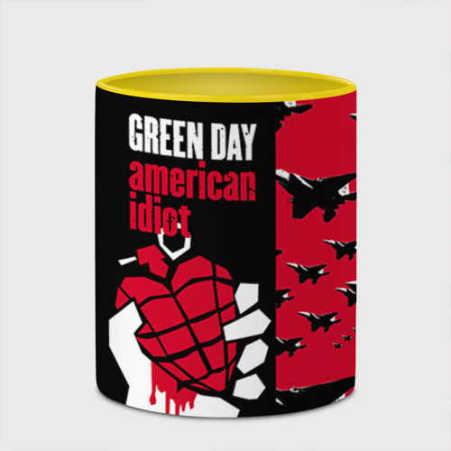 Кружка с полной запечаткой Green Day, цвет белый + желтый - фото 4