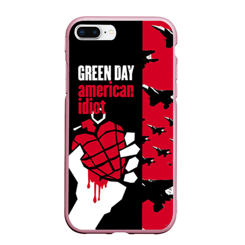 Чехол для iPhone 7Plus/8 Plus матовый Green Day, цвет розовый