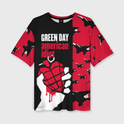Женская футболка oversize 3D Green Day