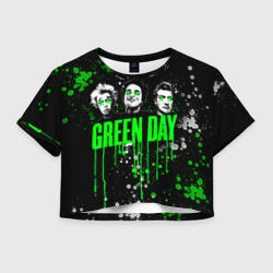 Женская футболка Crop-top 3D Green Day