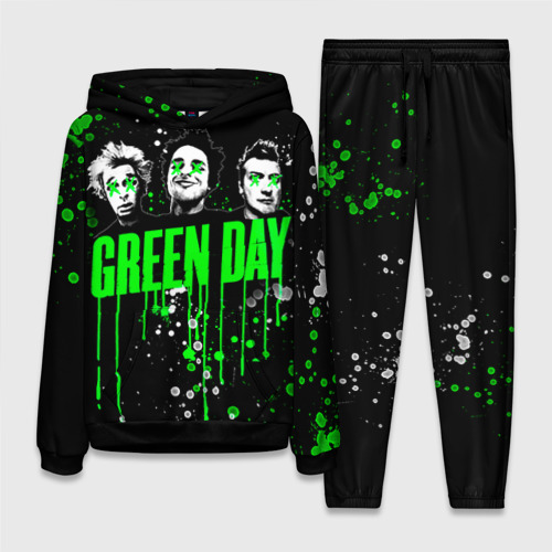 Женский костюм с толстовкой 3D Green Day, цвет черный