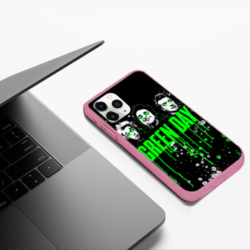 Чехол для iPhone 11 Pro Max матовый Green Day, цвет малиновый - фото 5