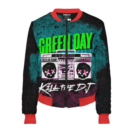 Женский бомбер 3D Green Day, цвет красный