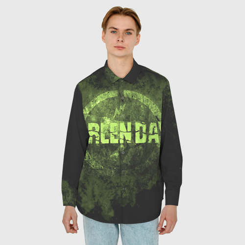 Мужская рубашка oversize 3D Green Day, цвет белый - фото 3