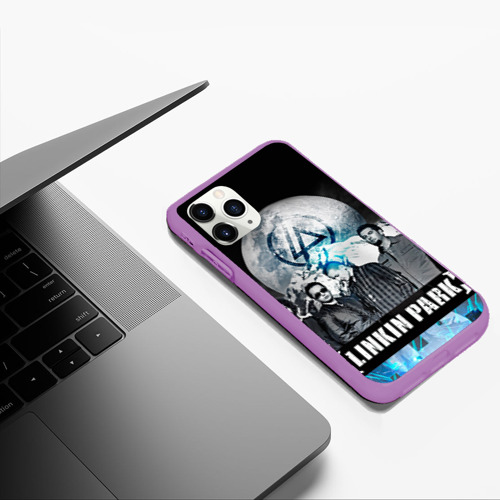 Чехол для iPhone 11 Pro Max матовый Linkin Park, цвет фиолетовый - фото 5