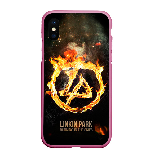 Чехол для iPhone XS Max матовый Linkin Park, цвет малиновый