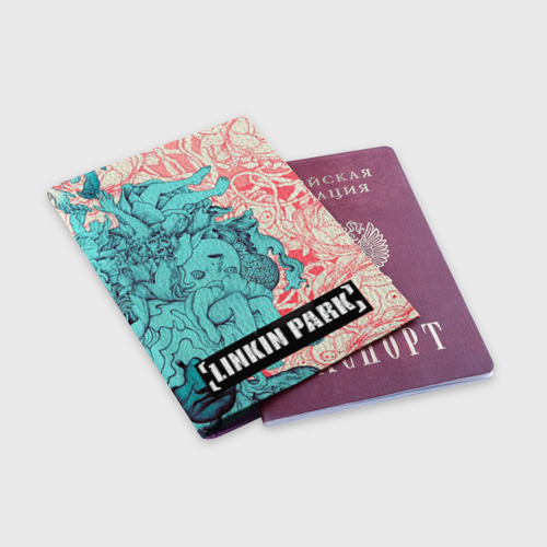 Обложка для паспорта матовая кожа Linkin Park, цвет фиолетовый - фото 3