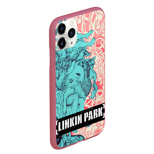 Чехол для iPhone 11 Pro Max матовый Linkin Park, цвет малиновый - фото 3