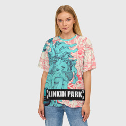 Женская футболка oversize 3D Linkin Park - фото 2