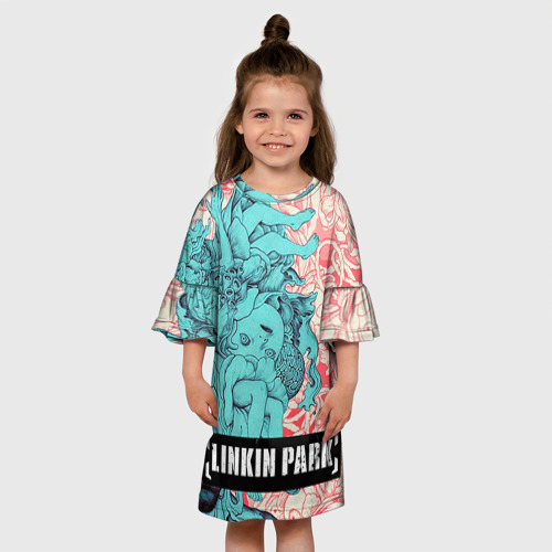 Детское платье 3D с принтом Linkin Park, вид сбоку #3