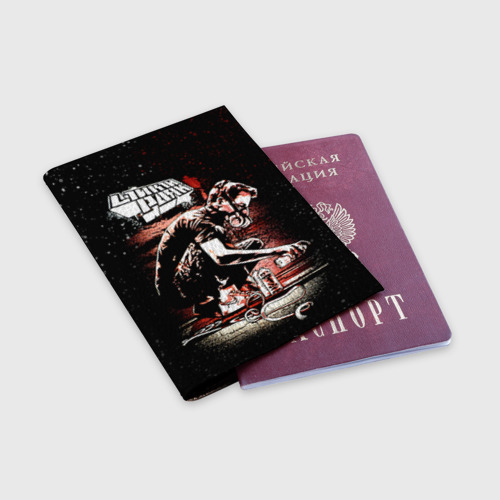 Обложка для паспорта матовая кожа Linkin Park, цвет пыльно-розовый - фото 3