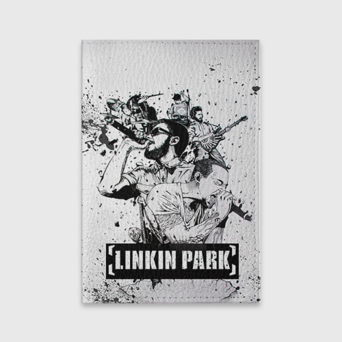 Обложка для паспорта матовая кожа Linkin Park, цвет фиолетовый