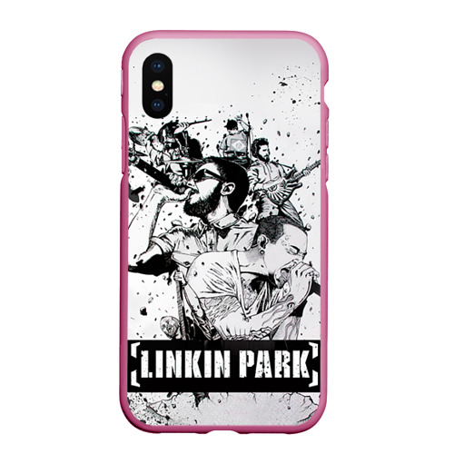 Чехол для iPhone XS Max матовый Linkin Park, цвет малиновый