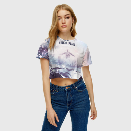 Женская футболка Crop-top 3D Linkin Park, цвет 3D печать - фото 3