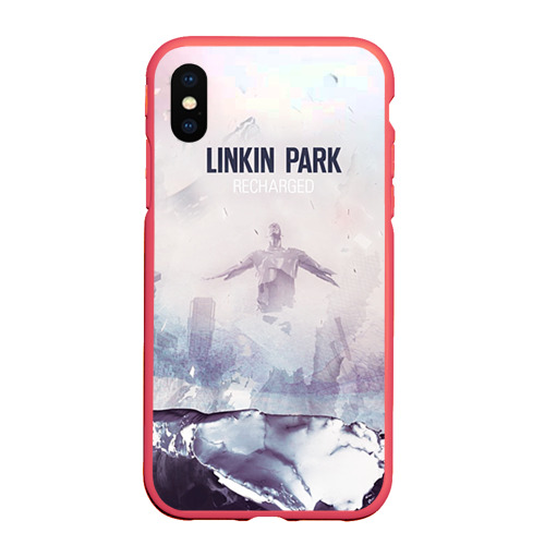 Чехол для iPhone XS Max матовый Linkin Park, цвет красный