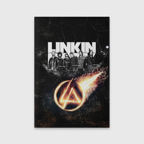 Обложка для паспорта матовая кожа Linkin Park, цвет красный
