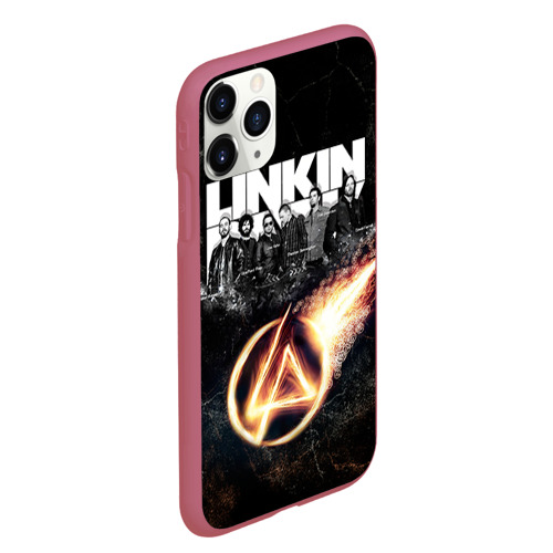 Чехол для iPhone 11 Pro Max матовый Linkin Park, цвет малиновый - фото 3