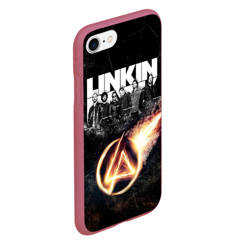 Чехол для iPhone 7/8 матовый Linkin Park, цвет малиновый - фото 3