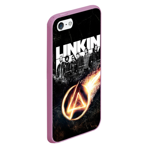 Чехол для iPhone 5/5S матовый Linkin Park, цвет розовый - фото 3