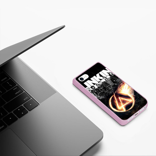 Чехол для iPhone 5/5S матовый Linkin Park, цвет розовый - фото 5