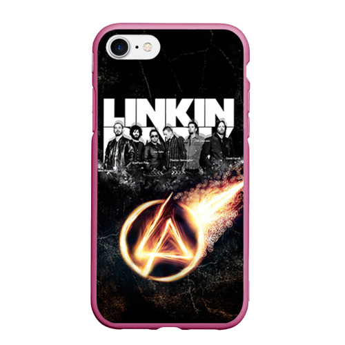 Чехол для iPhone 7/8 матовый Linkin Park, цвет малиновый