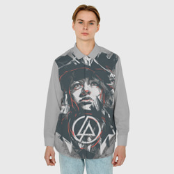 Мужская рубашка oversize 3D Linkin Park - фото 2