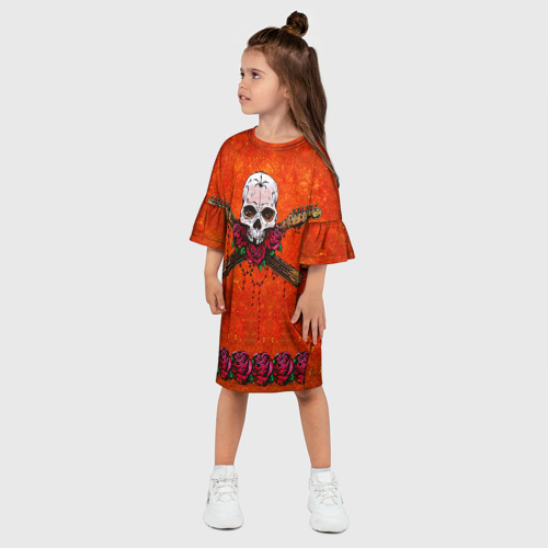 Детское платье 3D Череп, цвет 3D печать - фото 3