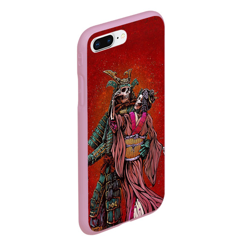 Чехол для iPhone 7Plus/8 Plus матовый Скелеты, цвет розовый - фото 3
