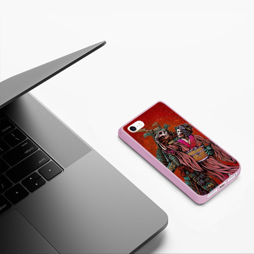 Чехол для iPhone 5/5S матовый Скелеты, цвет розовый - фото 5