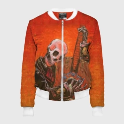 Женский бомбер 3D Скелет с гитарой