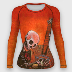 Женский рашгард 3D Скелет с гитарой