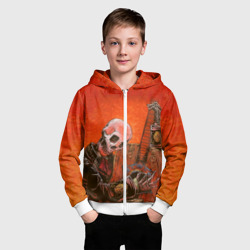 Детская толстовка 3D на молнии Скелет с гитарой - фото 2