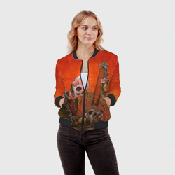 Женский бомбер 3D Скелет с гитарой - фото 2