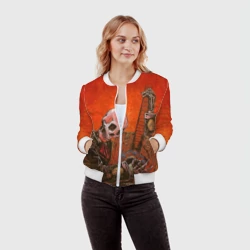 Женский бомбер 3D Скелет с гитарой - фото 2