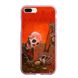 Чехол для iPhone 7Plus/8 Plus матовый Скелет с гитарой